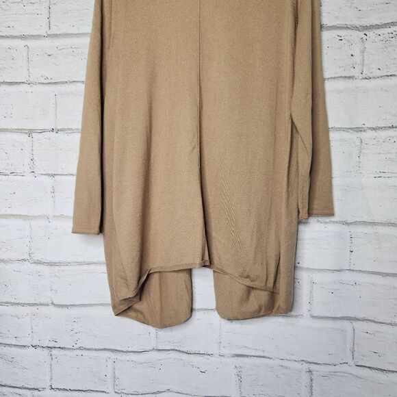 J.Jill Open Front Wool Blend Long Sleeve Long Cardigan Open Front Tan Size Large - Picture 11 of 14
